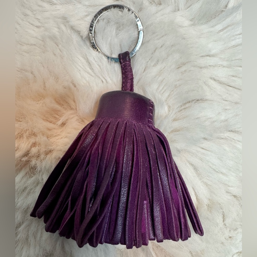 Authentic Hermes Purple Leather Carmen Key Holder